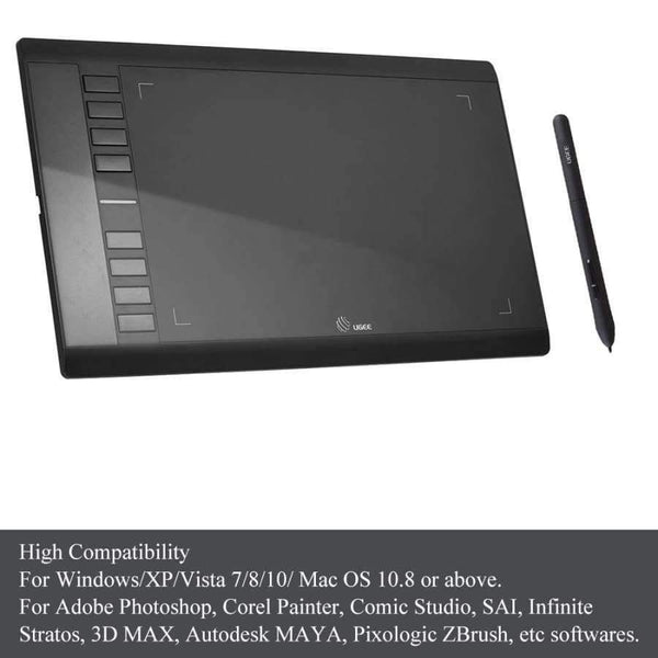 Planet Gates Ugee  M708 Black / China UGEE M708 Upgrades Graphic Tablet Digital Drawing Tablet Electronic Art Drawing Board 10x6 inch Active Area 8192 Level
