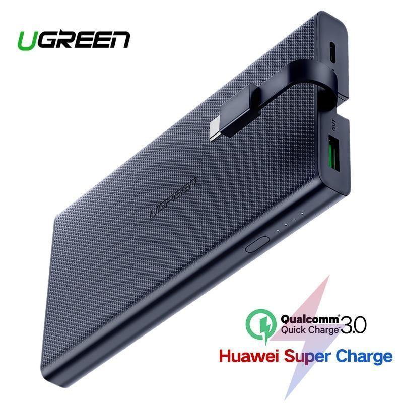 Planet Gates Ugreen 10000mAh Power Bank 18W Quick Charge 3.0 Powerbank External Battery Charger Pack For Xiaomi Mobile Phone Type C Poverbank