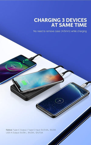 Planet Gates Ugreen 10000mAh Qi Wireless Charger Power Bank 18W USB PD Powerbank For iPhone X 8 Macbook Samsung S9 External Battery Poverbank