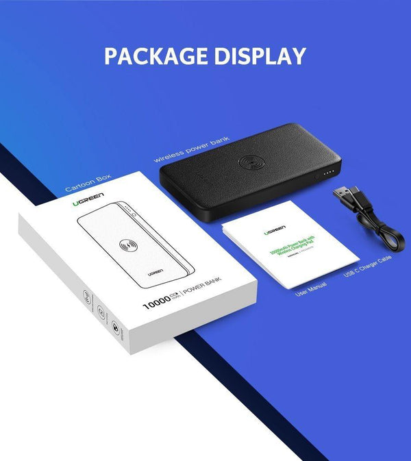 Planet Gates Ugreen 10000mAh Qi Wireless Charger Power Bank 18W USB PD Powerbank For iPhone X 8 Macbook Samsung S9 External Battery Poverbank