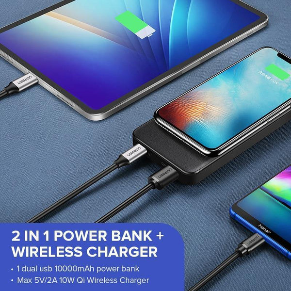 Planet Gates Ugreen 10000mAh Qi Wireless Charger Power Bank 18W USB PD Powerbank For iPhone X 8 Macbook Samsung S9 External Battery Poverbank