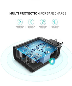 Planet Gates Ugreen 18W Type C PD Fast USB Charger for iPhone X 8 XS XR PD Quick Charger 5V 2.4A Phone Charger for Samsung Xiaomi Charger