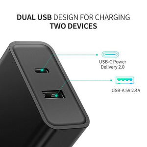 Planet Gates Ugreen 18W Type C PD Fast USB Charger for iPhone X 8 XS XR PD Quick Charger 5V 2.4A Phone Charger for Samsung Xiaomi Charger