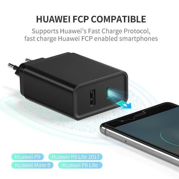 Planet Gates Ugreen 18W Type C PD Fast USB Charger for iPhone X 8 XS XR PD Quick Charger 5V 2.4A Phone Charger for Samsung Xiaomi Charger