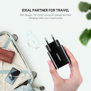 Planet Gates Ugreen  18W USB Charger Quick Charge 3.0 Mobile Phone Charger for iPhone Fast QC 3.0 PD Charger for Huawei Samsung Galaxy S9+
