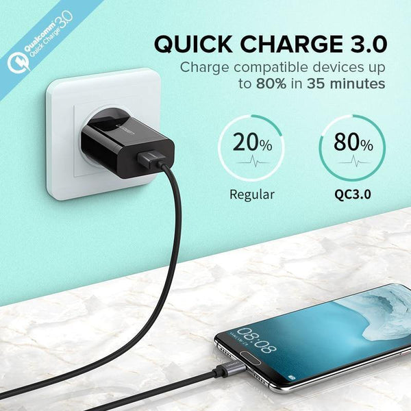 Planet Gates Ugreen  18W USB Charger Quick Charge 3.0 Mobile Phone Charger for iPhone Fast QC 3.0 PD Charger for Huawei Samsung Galaxy S9+