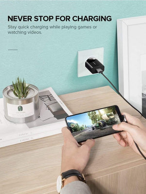 Planet Gates Ugreen  18W USB Charger Quick Charge 3.0 Mobile Phone Charger for iPhone Fast QC 3.0 PD Charger for Huawei Samsung Galaxy S9+