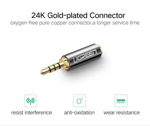 Planet Gates Ugreen 2.5mm Male to 3.5mm Female Stereo Full Metal Earphone Audio Headphone Adapter Connector Converter For iPhone Mobile Phone