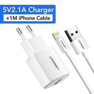 Planet Gates Ugreen 5V2.1A USB Charger MFi USB Cable for iPhone Xs Max XR Mobile Phone Charger for iPhone X 8 7 Wall Phone Charger for ipad