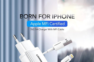 Planet Gates Ugreen 5V2.1A USB Charger MFi USB Cable for iPhone Xs Max XR Mobile Phone Charger for iPhone X 8 7 Wall Phone Charger for ipad