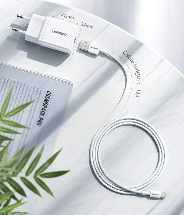 Planet Gates Ugreen 5V2.1A USB Charger MFi USB Cable for iPhone Xs Max XR Mobile Phone Charger for iPhone X 8 7 Wall Phone Charger for ipad