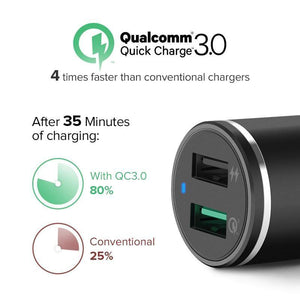 Planet Gates Ugreen Car Charger Dual USB Quick Charge 3.0 for iPhone X 8 QC 3.0 Car-Charger for Samsung Galaxy S9 Fast Phone Charger for LG