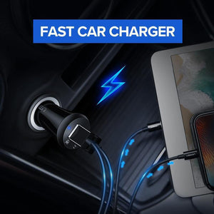 Planet Gates Ugreen Car USB Charger Quick Charge 3.0 Mobile Phone Charger Dual USB Fast QC 3.0 Car Charger for Samsung Xiaomi Tablet Charger