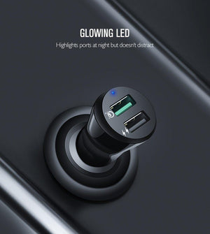 Planet Gates Ugreen Car USB Charger Quick Charge 3.0 Mobile Phone Charger Dual USB Fast QC 3.0 Car Charger for Samsung Xiaomi Tablet Charger