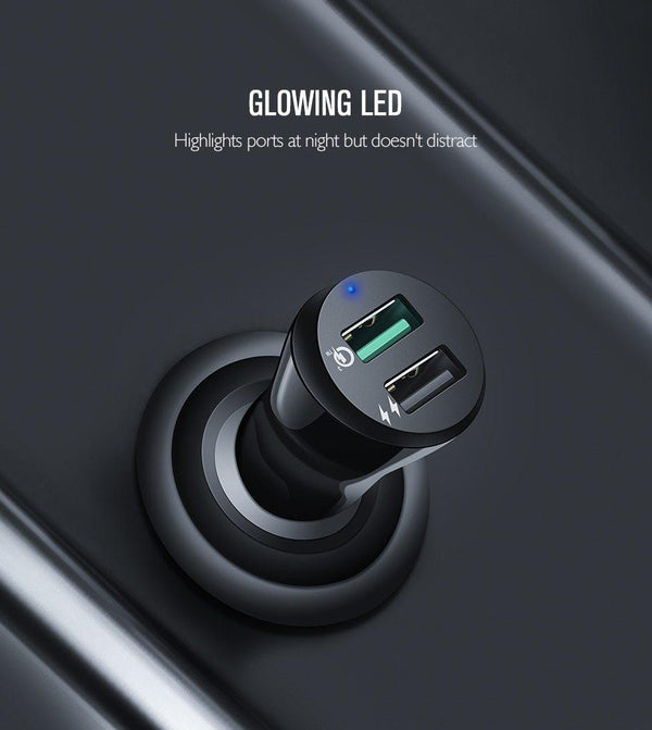 Planet Gates Ugreen Car USB Charger Quick Charge 3.0 Mobile Phone Charger Dual USB Fast QC 3.0 Car Charger for Samsung Xiaomi Tablet Charger