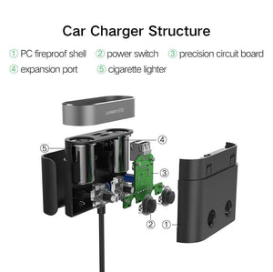 Planet Gates Ugreen Dual USB Car Charger Support Car Recorder Universal Mobile Phone Car-Charger with Expander charger for iPhone 6S Samsung