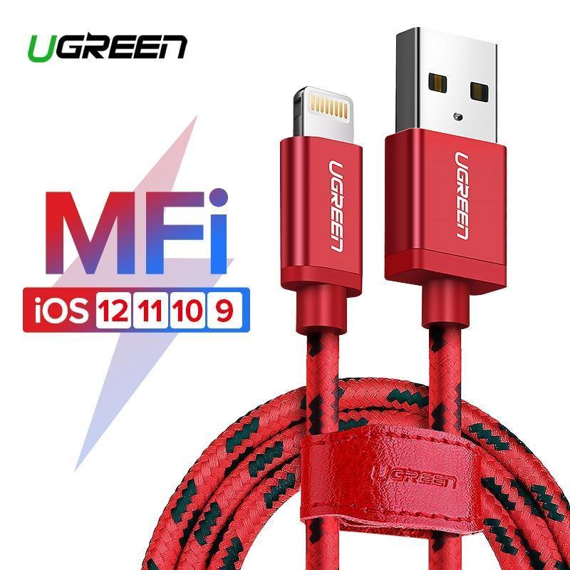 Planet Gates Ugreen for iPhone Cable Lightning to USB Cable for iPhone 8 Xs Max XR 7 Fast Charging Cable Mobile Phone Cable USB Charger Cord