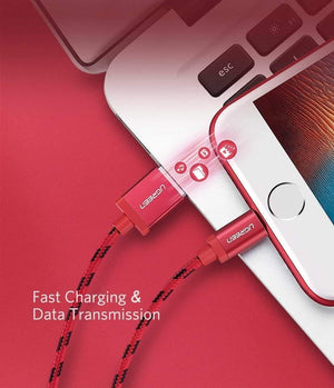 Planet Gates Ugreen for iPhone Cable Lightning to USB Cable for iPhone 8 Xs Max XR 7 Fast Charging Cable Mobile Phone Cable USB Charger Cord