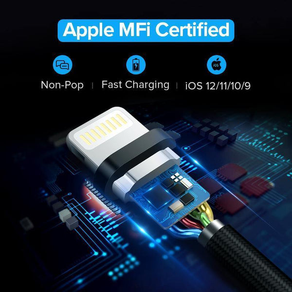 Planet Gates Ugreen MFi USB Cable for iPhone Xs Max 7 Plus 2.4A Fast Charging Lightning Cable for iPhone 6 USB Data Cable Phone Charger Cable