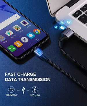 Planet Gates Ugreen Micro USB Cable 2.4A Fast Charging Data Cable for Xiaomi Redmi Note Huawei HTC Mobile Phone Charger Cable Micro USB Cord