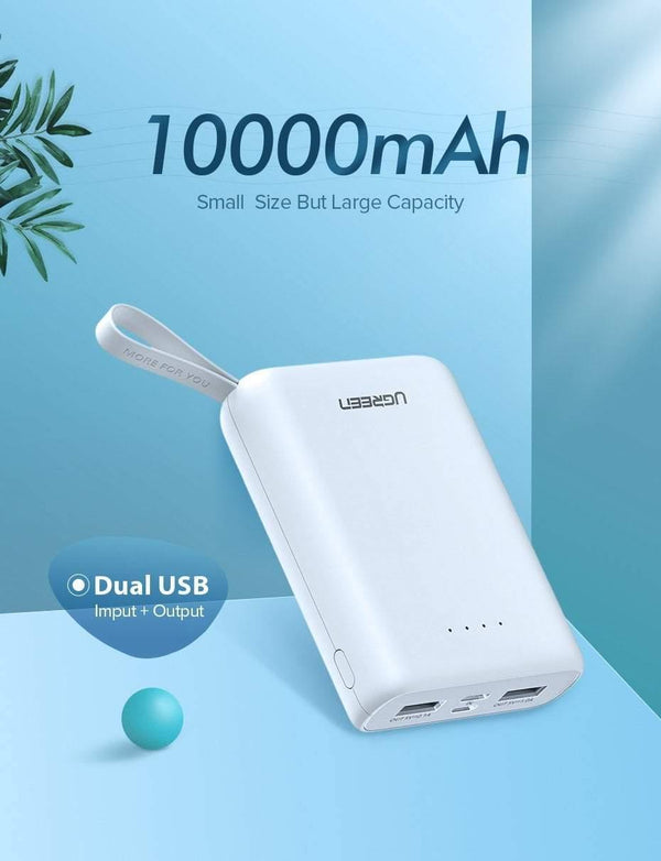Planet Gates Ugreen Mini Power Bank 10000mAh Ultra Slim PoverBank for Samsung S9 S8 Dual USB Powerbank External Battery Pack Portable Charger