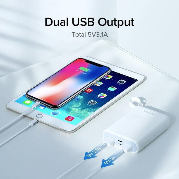 Planet Gates Ugreen Mini Power Bank 10000mAh Ultra Slim PoverBank for Samsung S9 S8 Dual USB Powerbank External Battery Pack Portable Charger