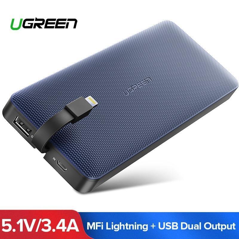 Planet Gates Ugreen Power Bank 10000mAh For iPhone X 7 Xiaomi External Battery Pack Powerbank For USB iPhone Cable Portable Charger Poverbank