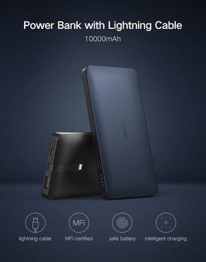 Planet Gates Ugreen Power Bank 10000mAh For iPhone X 7 Xiaomi External Battery Pack Powerbank For USB iPhone Cable Portable Charger Poverbank