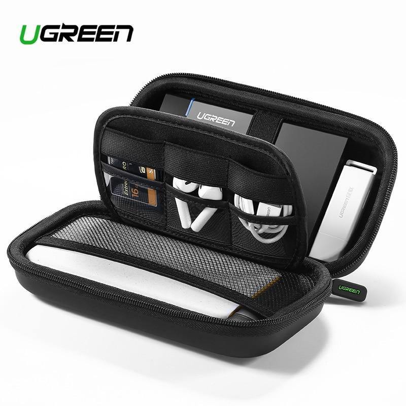 Planet Gates Ugreen Power Bank Case Hard Case Box for 2.5 Hard Drive Disk USB Cable External Storage Carrying SSD HDD Case