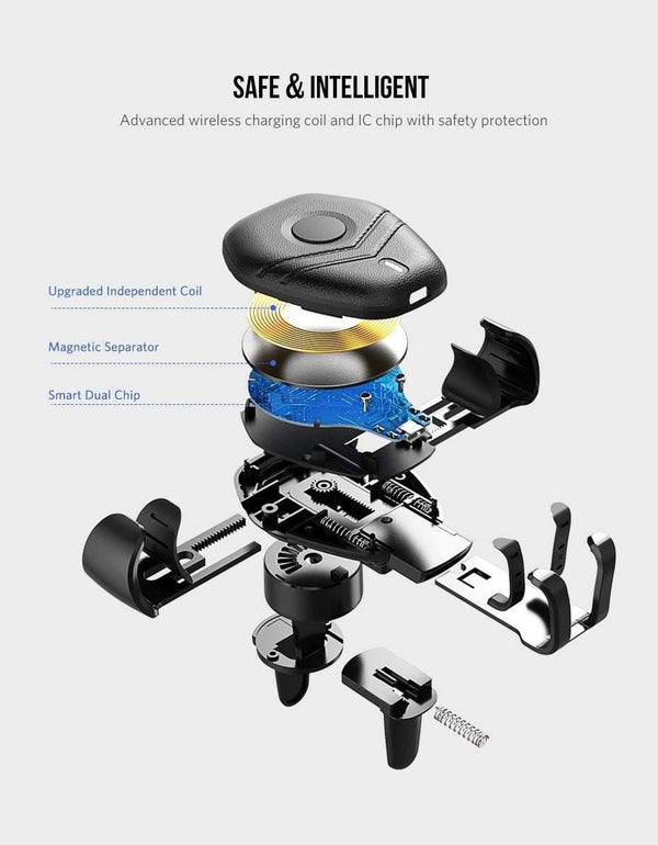 Planet Gates Ugreen Qi Car Wireless Charger for iPhone Xs XR X 8 10W Fast Wireless Charging for Samsung Galaxy S9 S8 Car Phone Holder Charger