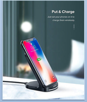 Planet Gates Ugreen Qi Wireless Charger for iPhone X XS XR 8 Samsung S9 S8 10W Fast Wireless Charging Dock Station for Xiaomi Phone Charger
