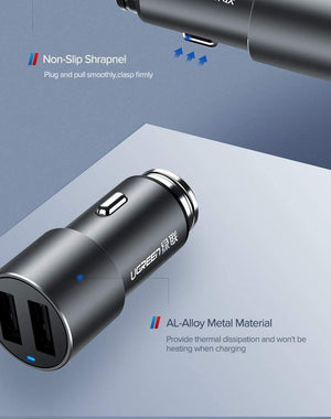 Planet Gates Ugreen USB Car Charger for Xiaomi Mini Dual Car-Charger 3.6A Universal Fast Mobile Phone Charger for iPhone X 8 7 6S Car Charger