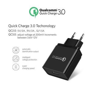 Planet Gates Ugreen USB Charger 18W Quick Charge 3.0 Mobile Phone Charger for iPhone Fast QC 3.0 Charger for Huawei Samsung Galaxy S9+ S8+