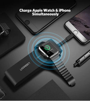 Planet Gates Ugreen Wireless Charger Power Bank 4400mAh for Apple Watch 4/3/2 iPhone X 8 External Battery Charger for Mobile Phones Poverbank