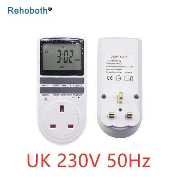 Electronic Digital Timer Switch EU Plug Kitchen Timer Outlet 230V 50HZ 7 Day 12/24 Hour Programmable Timing Socket