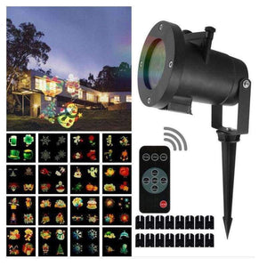 Planet Gates UK LED Christmas Lights 16 Patterns Lights Snowflake Logo Projection Lamp Lawn Laser Film Lamp Outdoor Waterproof Lights IP44 Z40
