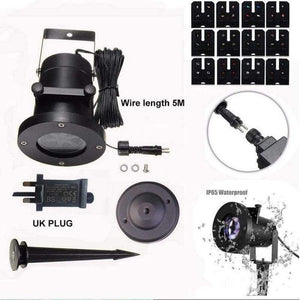 Planet Gates UK LED Christmas Lights 16 Patterns Lights Snowflake Logo Projection Lamp Lawn Laser Film Lamp Outdoor Waterproof Lights IP44 Z40