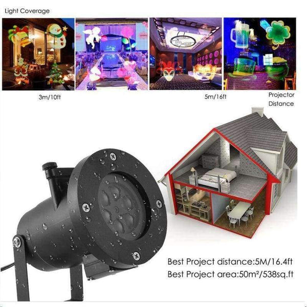 Planet Gates UK LED Christmas Lights 16 Patterns Lights Snowflake Logo Projection Lamp Lawn Laser Film Lamp Outdoor Waterproof Lights IP44 Z40