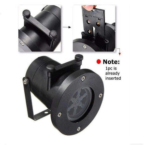 Planet Gates UK LED Christmas Lights 16 Patterns Lights Snowflake Logo Projection Lamp Lawn Laser Film Lamp Outdoor Waterproof Lights IP44 Z40