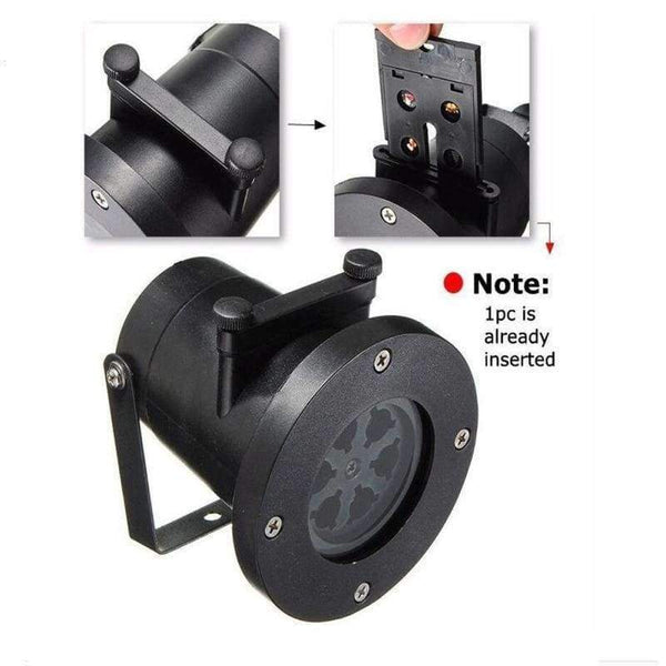 Planet Gates UK LED Christmas Lights 16 Patterns Lights Snowflake Logo Projection Lamp Lawn Laser Film Lamp Outdoor Waterproof Lights IP44 Z40