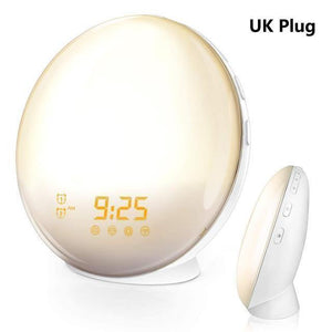 Alarm Clock Wake Up Night Lamp Digital Clock With Snooze Feature Nature Sounds FM Radio Sleep Aid 7 Colors Light