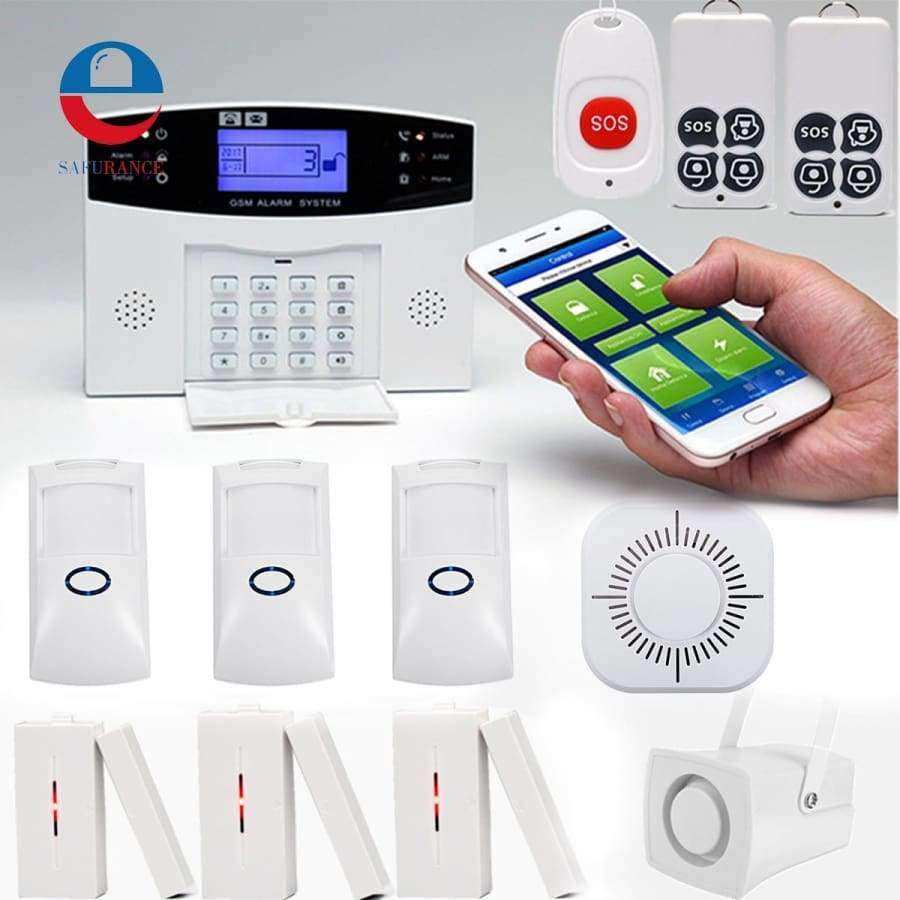 Planet Gates UK Plug Wireless GSM Alarm System Intelligent APP Control LCD GSM SMS Burglar Alarm System Kit Auto Dialer Home Security Protection Safe