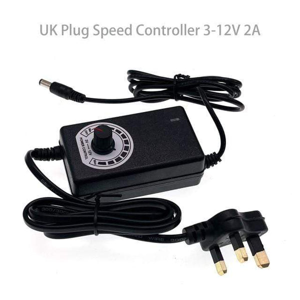 Planet Gates UK Speed Controller 120mm x 25mm 120V 220V AC Powered Cord with Speed Controller DC 3V to 12V, for Router Receiver DVR Xbox 12cm Cooling Fan