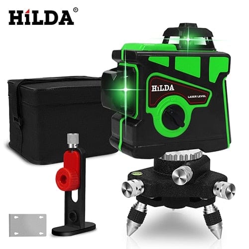 Planet Gates Ukraine / SET4 HILDA Laser Level 12 Lines 3D Level Self-Leveling 360 Horizontal And Vertical Cross Super Powerful Green Laser Level