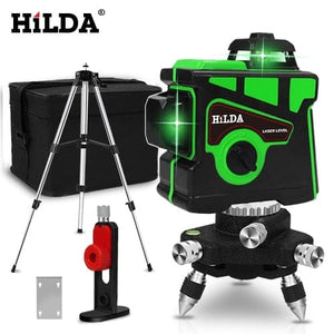 Planet Gates Ukraine / SET6 HILDA Laser Level 12 Lines 3D Level Self-Leveling 360 Horizontal And Vertical Cross Super Powerful Green Laser Level