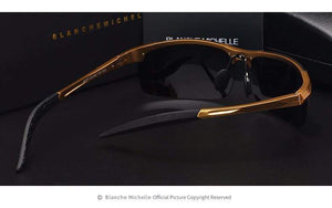 Planet Gates Ultra-Light Aluminum Magnesium Sport Sunglasses Polarized Men UV400 Rectangle Gold Outdoor Driving Sun Glasses