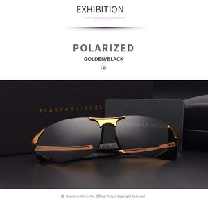 Planet Gates Ultra-Light Aluminum Magnesium Sport Sunglasses Polarized Men UV400 Rectangle Gold Outdoor Driving Sun Glasses