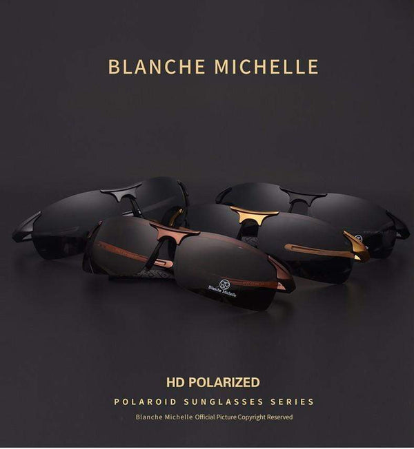 Planet Gates Ultra-Light Aluminum Magnesium Sport Sunglasses Polarized Men UV400 Rectangle Gold Outdoor Driving Sun Glasses