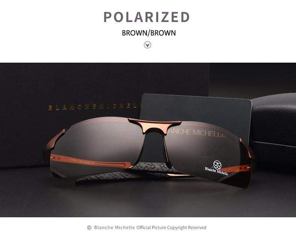 Planet Gates Ultra-Light Aluminum Magnesium Sport Sunglasses Polarized Men UV400 Rectangle Gold Outdoor Driving Sun Glasses