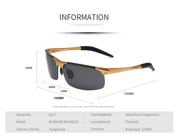 Planet Gates Ultra-Light Aluminum Magnesium Sport Sunglasses Polarized Men UV400 Rectangle Gold Outdoor Driving Sun Glasses